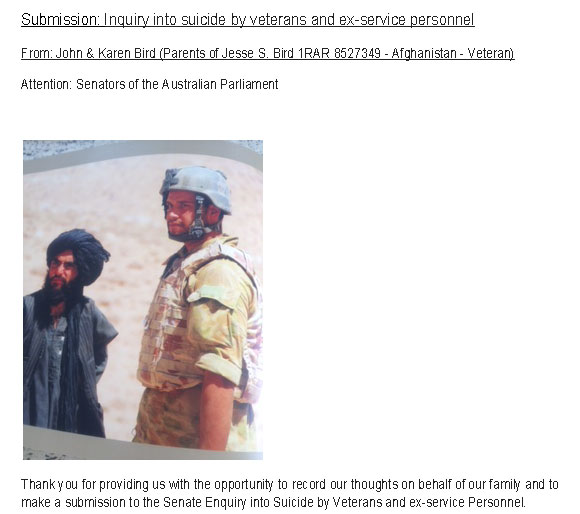 Extract from the submission to the inquiry by John and Karen Bird (view full submission)