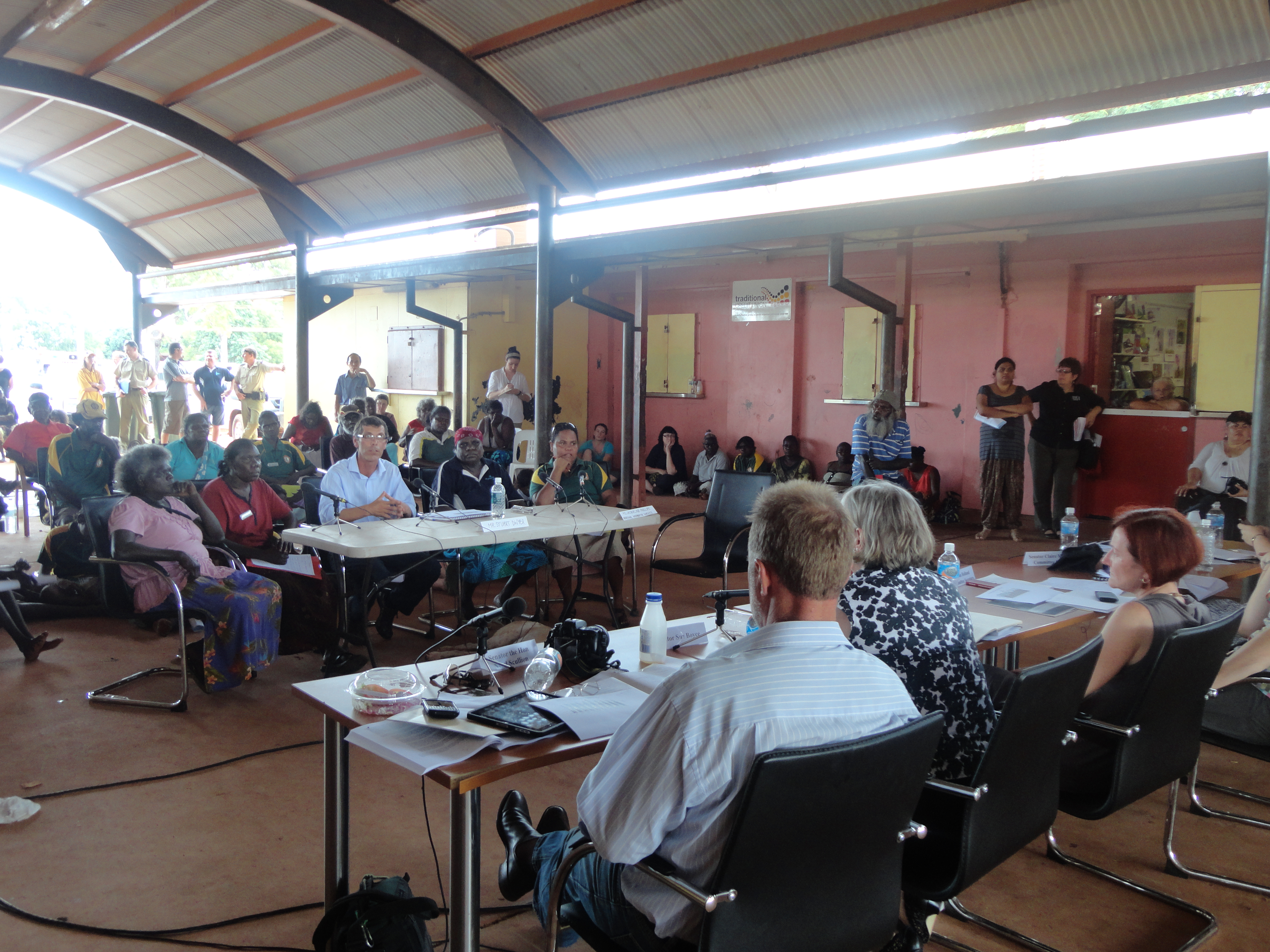 \x3cp\x3eStuart Dwyer, Maningrida School Principal, and other witnesses from Maningrida School appearing before the Community Affairs Legislation Committee, Maningrida, NT, 22 February 2012\x3c/p\x3e