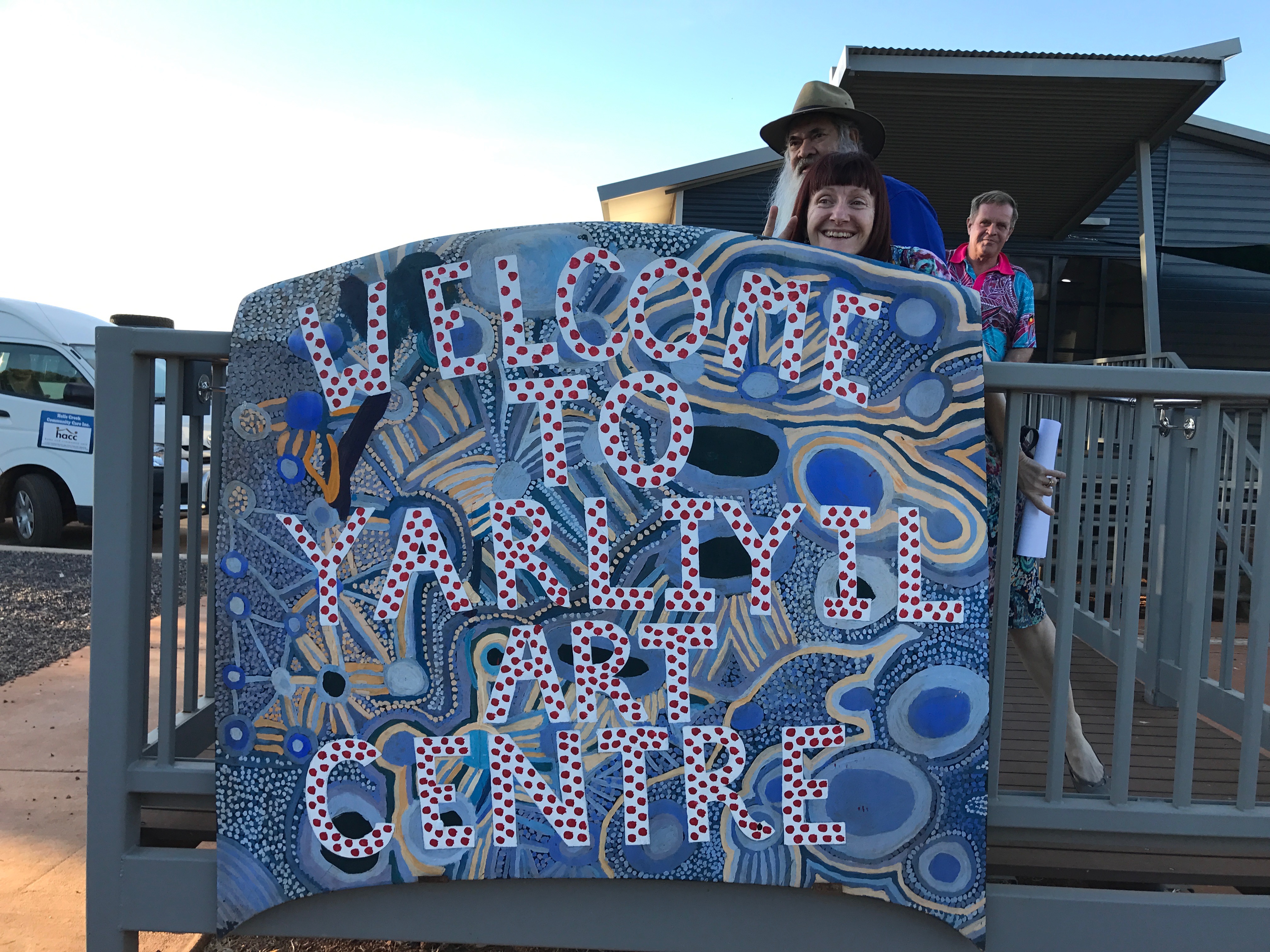 \x3cp\x3eCommunity Affairs References Committee visit to Yarliyil Art Centre, Halls Creek, WA, 8 June 2017. L-R: Senators Pat Dodson and Rachel Siewert ans Peter Jenkins.\x3c/p\x3e