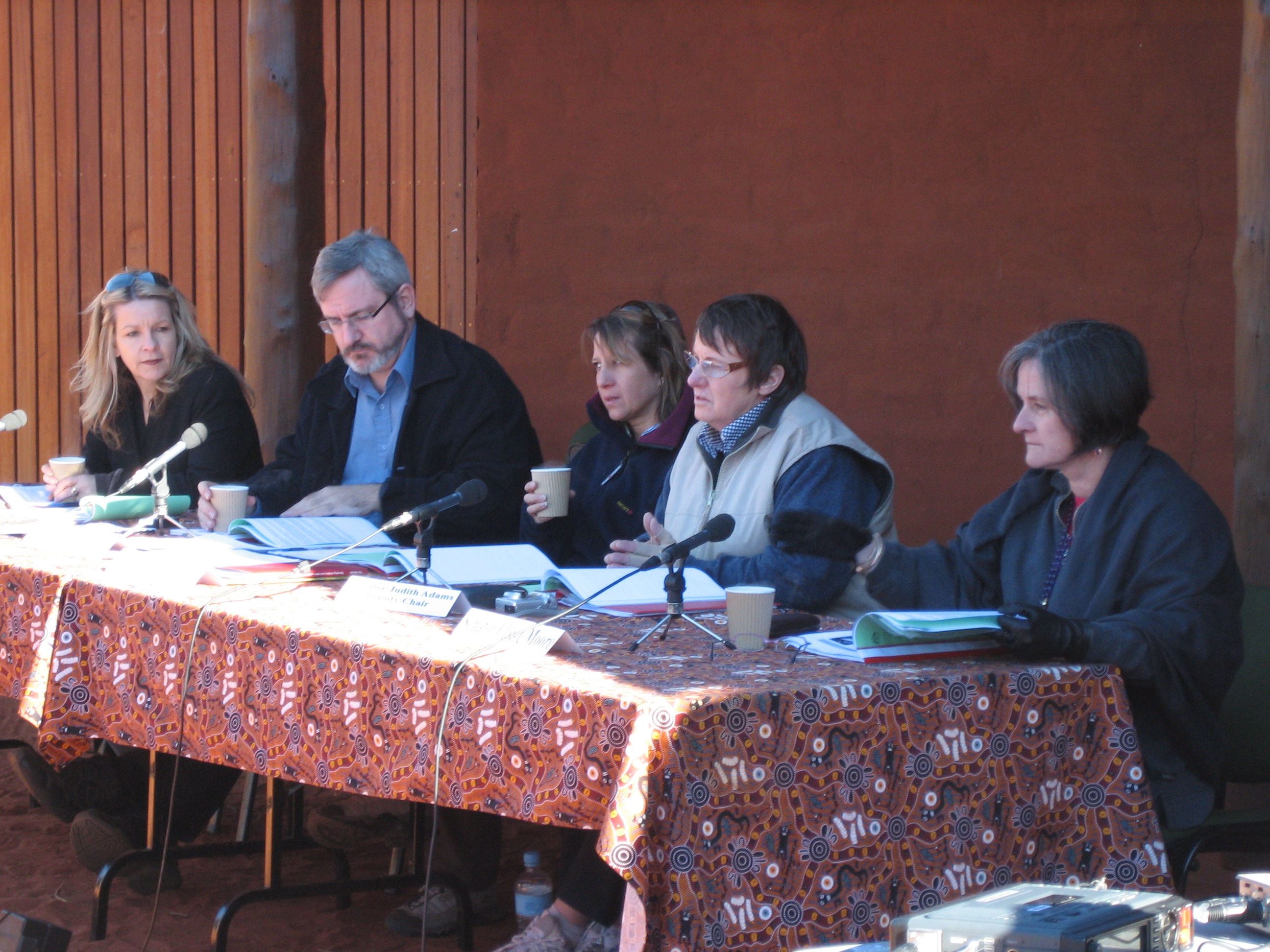 \x3cp\x3eCommittee members L-R: Senators Dana Wortley and Andrew Bartlett [Chair], Dr Jacqueline Dewar [Acting Secretary], Senators Judith Adams [Deputy Chair] and Claire Moore, 28 June 2006.\x3c/p\x3e