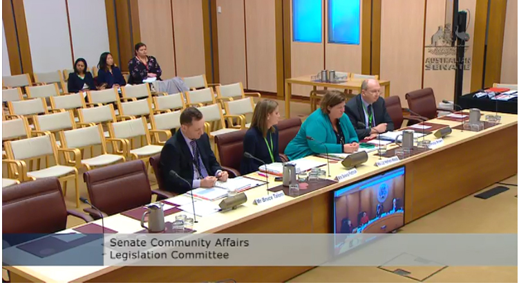 \x3cp\x3eWitnesses from the Department of Social Services appearing before the committee by teleconference in Parliament House, Canberra, 7 August 2018. L-R: Bruce Taloni, Families and Communities Reform Group; Selena Pattrick, Welfare Quarantining and Gambling Branch; Elizabeth Hefren-Webb, Deputy Secretary, Families and Communities; Philip Brown, Policy Strategy and Capability Branch.\x3c/p\x3e