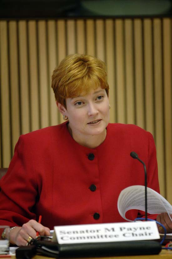 \x3cp\x3eCommittee chair Senator Marise Payne at the committee\'s hearing in Canberra, 11 April 2007.\x3c/p\x3e